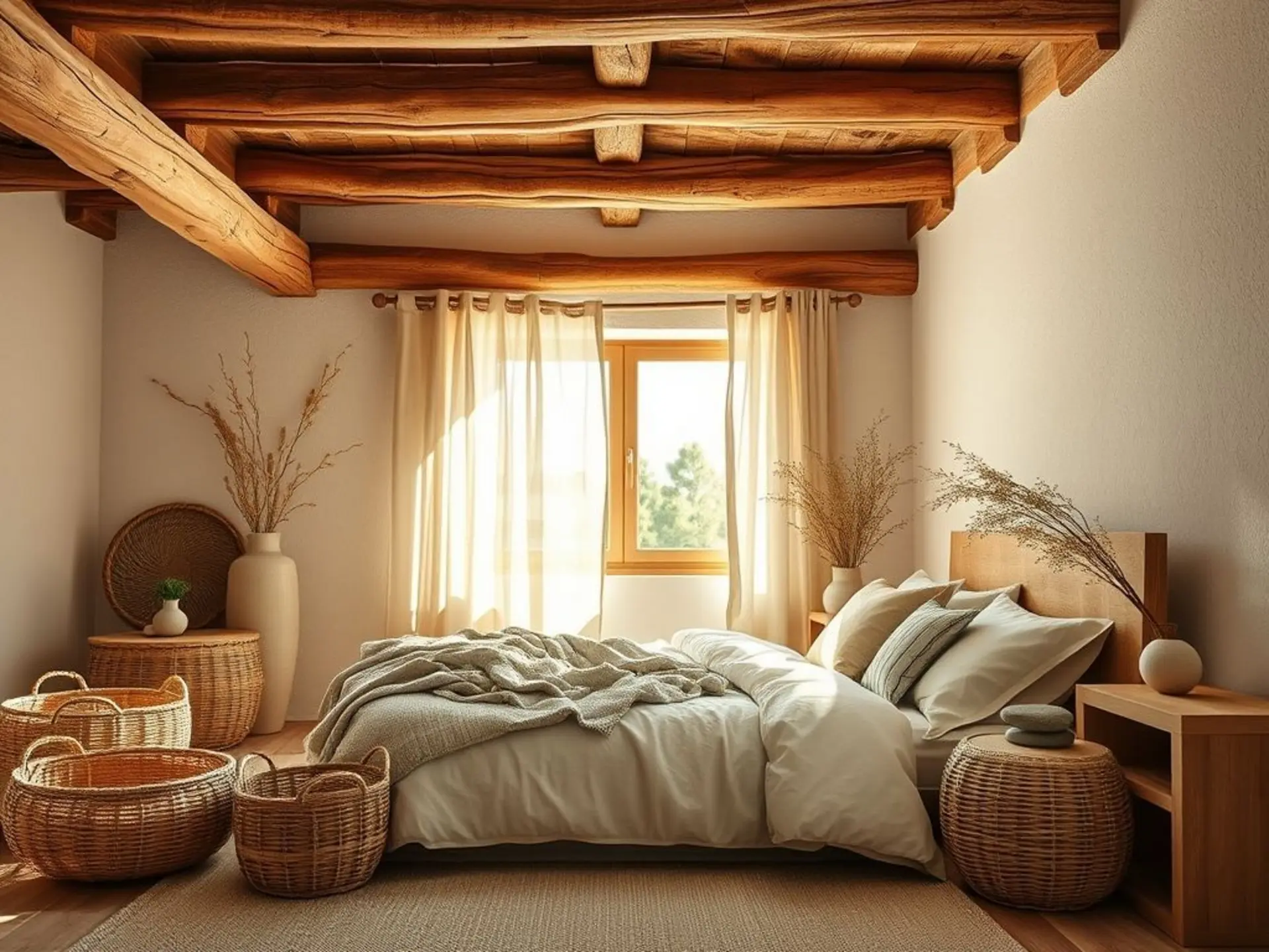 Экостиль в интерьере: как использовать природные материалы и текстуры в спальне