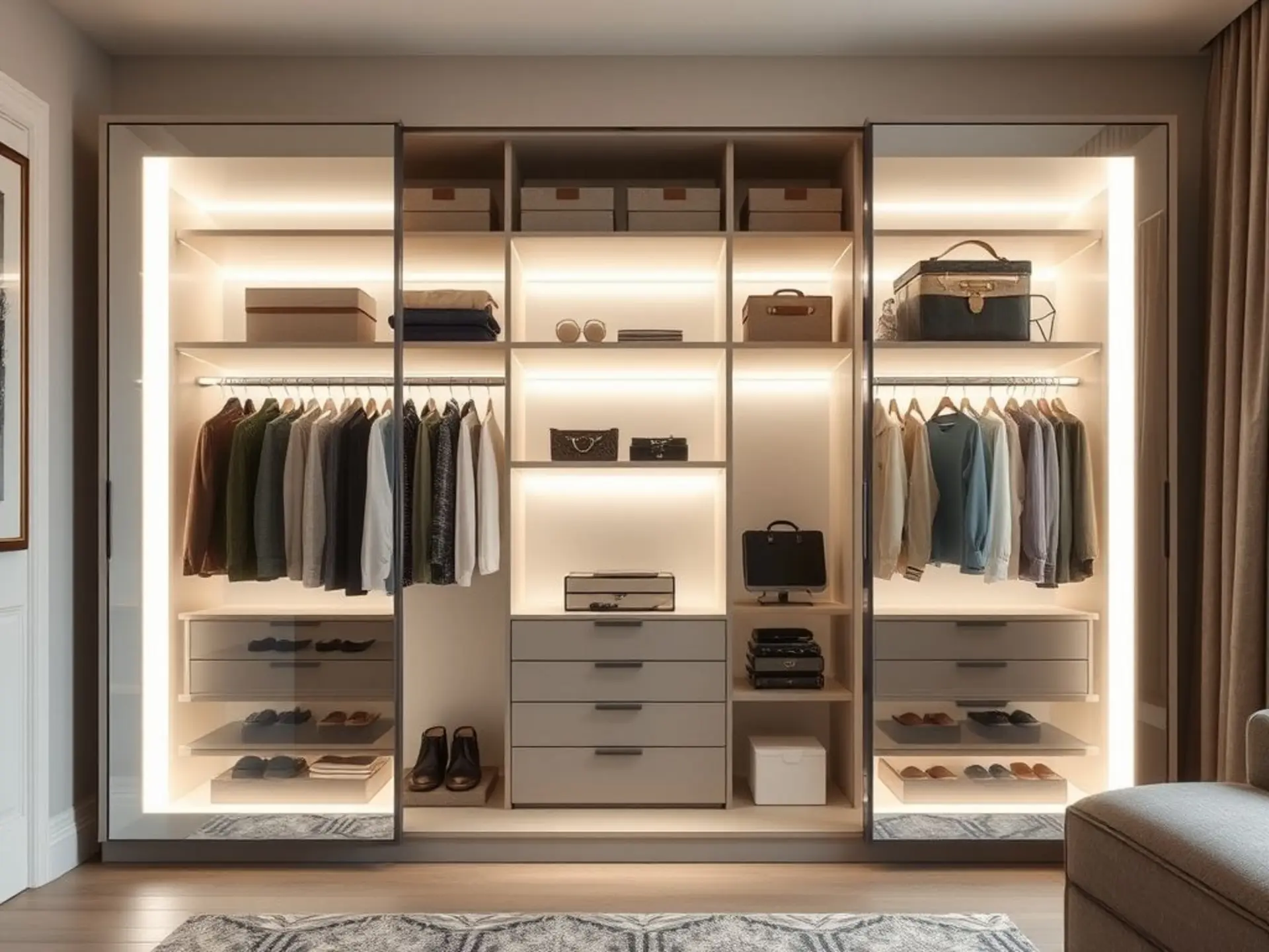 Обустройство гардеробных: шкафы, системы хранения и дизайн