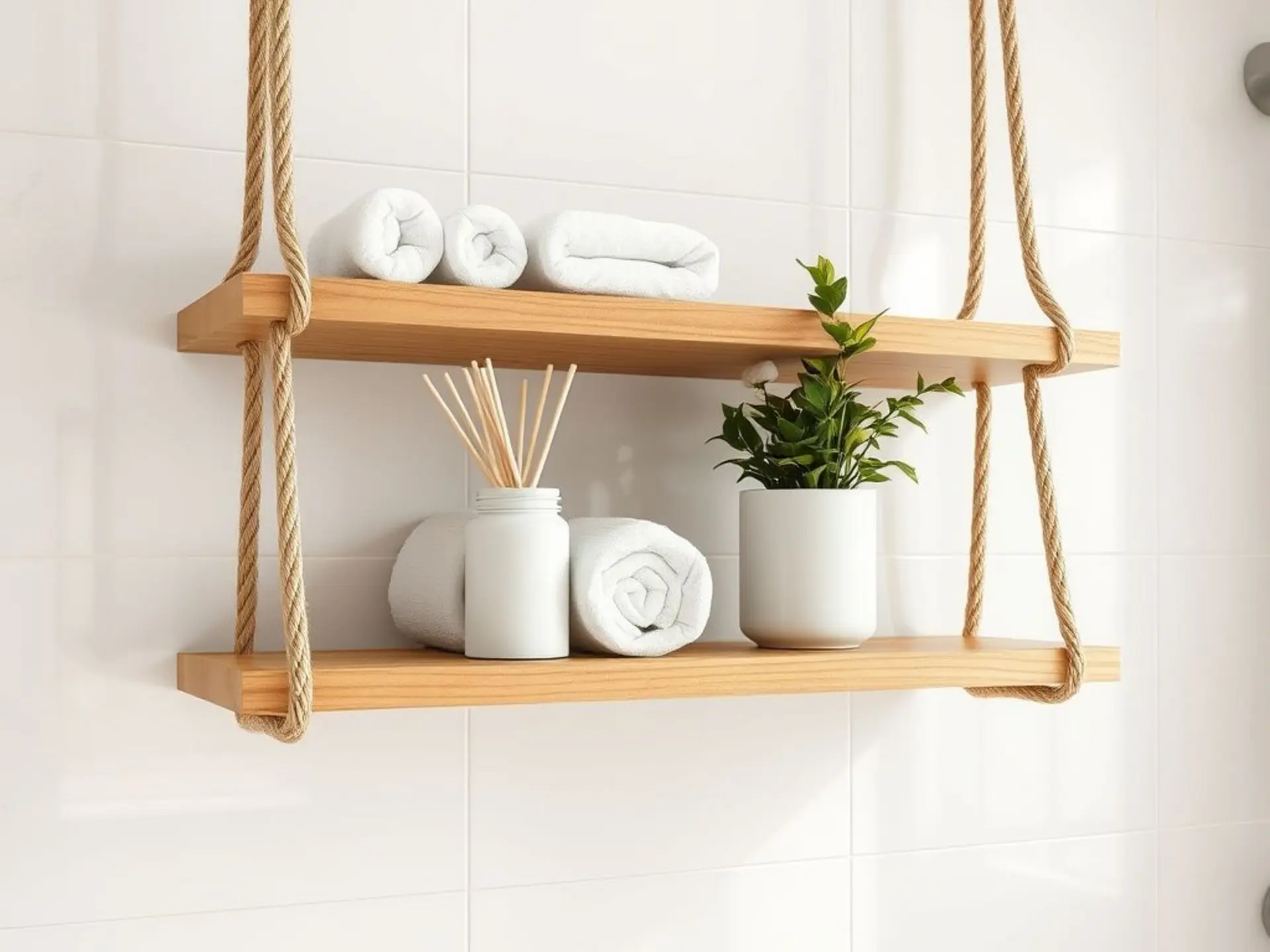 DIY: Простая подвесная полка для ванной своими руками
